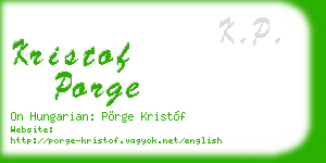 kristof porge business card