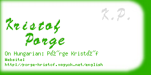 kristof porge business card